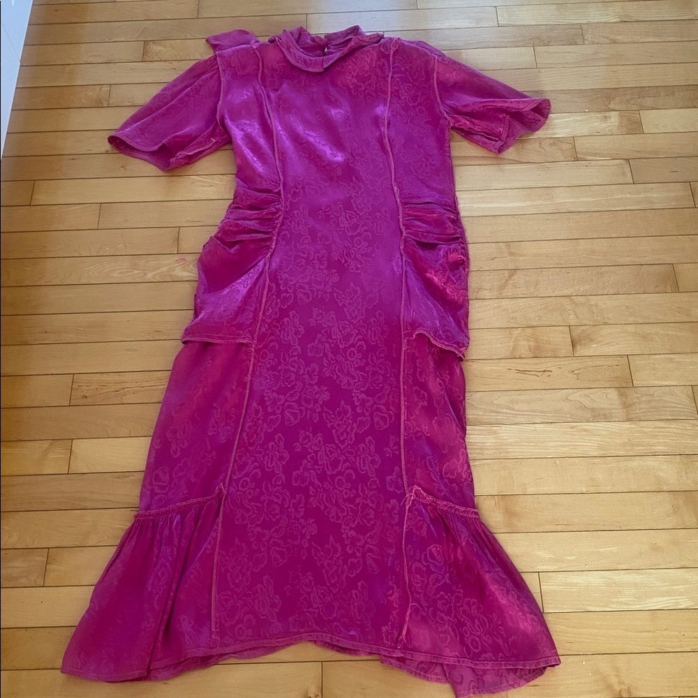 Ell-Jay of Montreal Vintage 1980’s midi Length Pink Rayon Dress Size Small - Picture 17 of 17